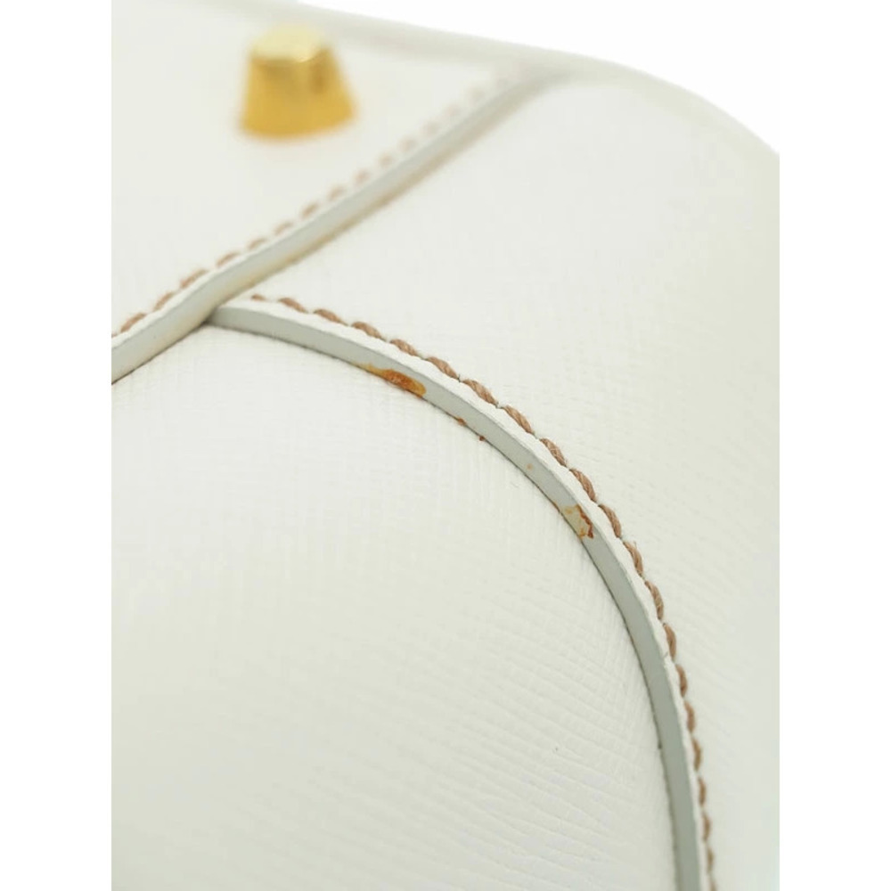 Prada Saffiano Leather Bauletto Bag White - Picture 6 of 9